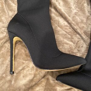 Black Neoprene Over the Knee boots